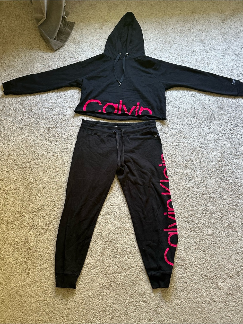 Calvin Klein Black Joggers set - hoodie XL joggers Size L